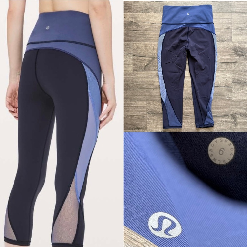 Lululemon Colour Me Ombre Blue Crop Leggings 6 Women W6AQYS